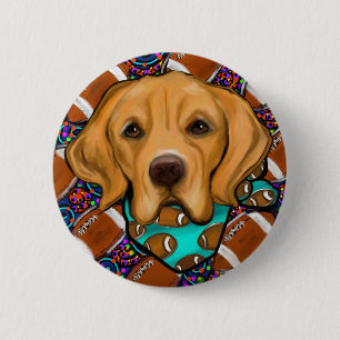 Macaron Rond 5 Cm Anniversaire de Golden Retriever
