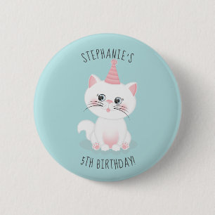 Macaron Rond 5 Cm Anniversaire de la fête de la purr-fect