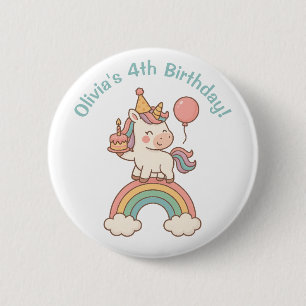 Macaron Rond 5 Cm Anniversaire de la licorne