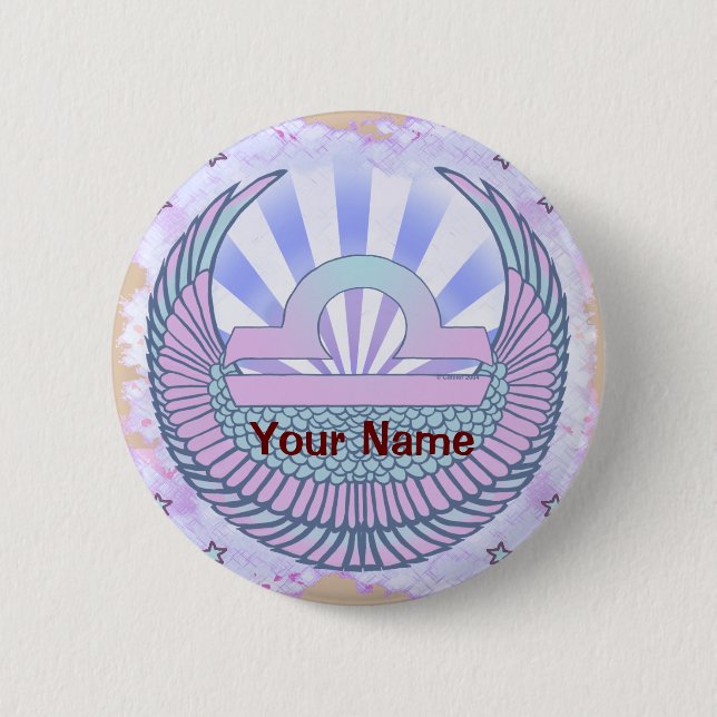 Macaron Rond 5 Cm Anniversaire de Libra (Devant)