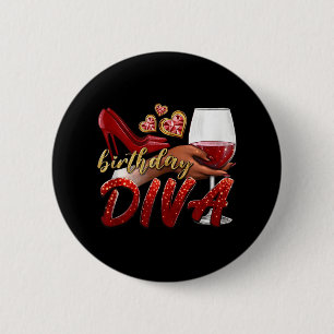 Macaron Rond 5 Cm Anniversaire Drôle Diva Joyeux Anniversaire Talons