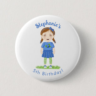 Macaron Rond 5 Cm Anniversaire du bleuet