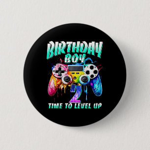 Macaron Rond 5 Cm Anniversaire Enfant Garçon Moment de Passer au Niv