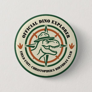 Macaron Rond 5 Cm Anniversaire Explorateur Dinosaure Dino