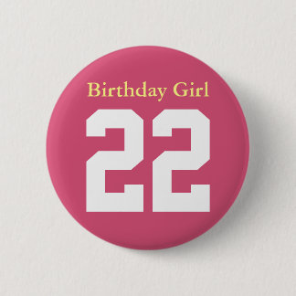 Macaron Rond 5 Cm Anniversaire Fille 22 Bouton rond 5,7 Cm
