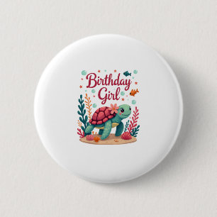 Macaron Rond 5 Cm Anniversaire Fille Tortue de mer Thème Anniversair