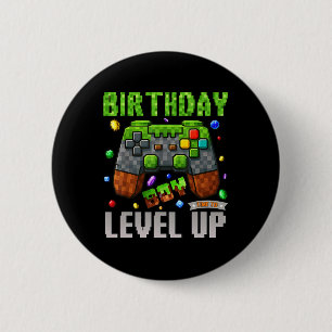 Macaron Rond 5 Cm Anniversaire Garçon Temps De Monter Pixel Joueur A