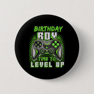 Macaron Rond 5 Cm Anniversaire Garçon Temps De Niveau Up Video Jeu A