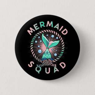 Macaron Rond 5 Cm Anniversaire Mermaid Squad Père Enfants Maman