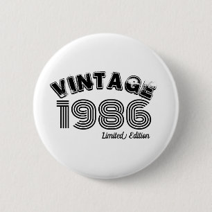 Macaron Rond 5 Cm Anniversaire personnalisé 40 ans 1986