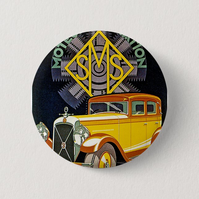 Macaron Rond 5 Cm Annonce automobile vintage Salmson (Devant)