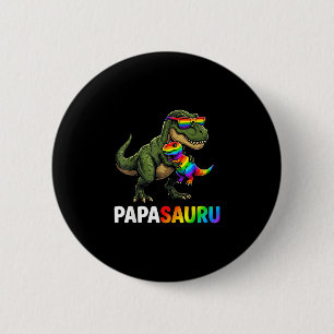 Macaron Rond 5 Cm annonce de grossesse papasaurus arc-en-ciel gay