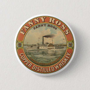 Macaron Rond 5 Cm Annonce Vintage Pour Fanny Ross Cuivre Distillée W