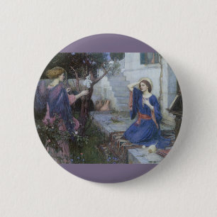 Macaron Rond 5 Cm Annonciation de John William Waterhouse