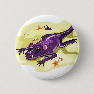 Macaron Rond 5 Cm Anteosaurus Bain De Soleil Avec Casque.