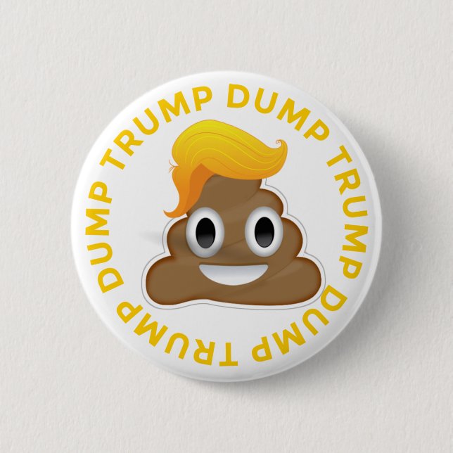 Macaron Rond 5 Cm Anti-Atout Donald Poo Donal de #DumpTrump d'atout (Devant)