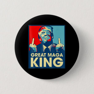 Macaron Rond 5 Cm Anti Biden Le Grand Maga King amusant Trump Ultra 