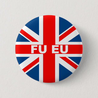 Macaron Rond 5 Cm Anti drapeau d'UE les Anglais