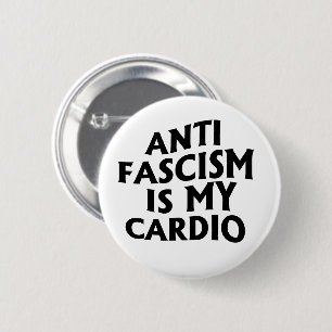 Macaron Rond 5 Cm Anti-fascisme est mon Cardio