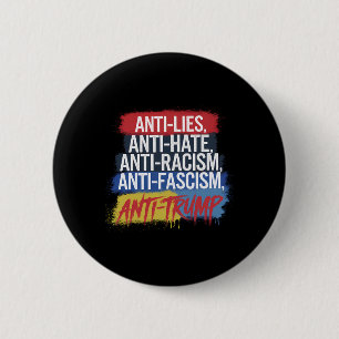 Macaron Rond 5 Cm Anti Haine Mensonges Racisme Fascisme Résister Pro