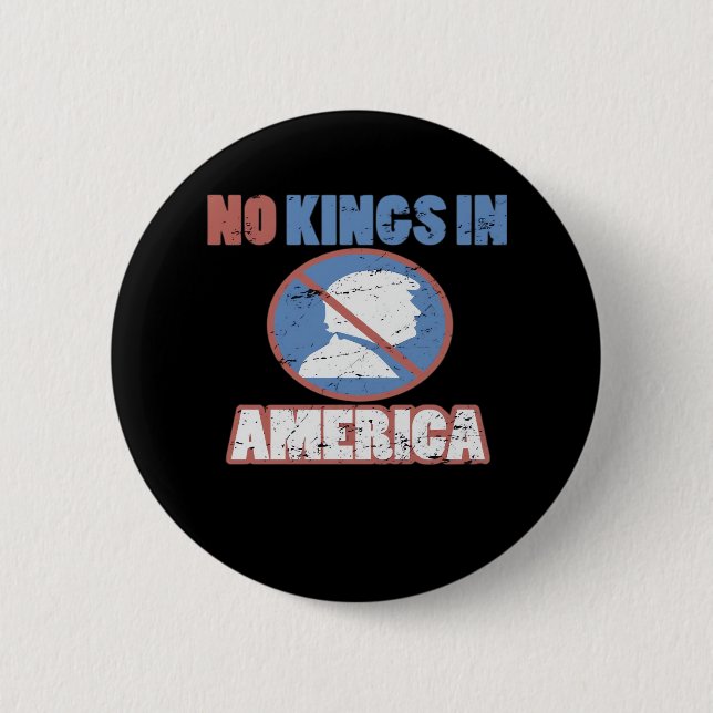 Macaron Rond 5 Cm Anti- No Kings In America Classic (Devant)