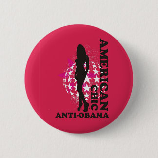 MACARON ROND 5 CM - ANTI OBAMA - 001 CHICS AMÉRICAINS