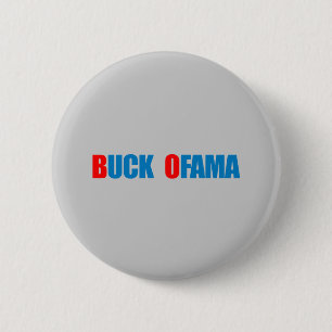 Macaron Rond 5 Cm Anti-Obama - bleu d'Ofama de mâle