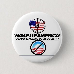 Macaron Rond 5 Cm Anti Obama extrême plaisante le bouton 01