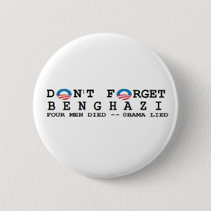 Macaron Rond 5 Cm anti obama : Ne font pas Forget/BENGHAZI. 4 EST