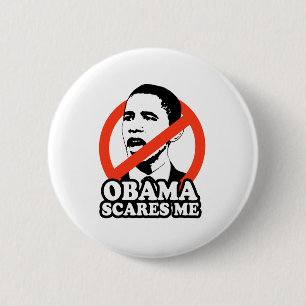 MACARON ROND 5 CM ANTI-OBAMA/OBAMA M'EFFRAYE