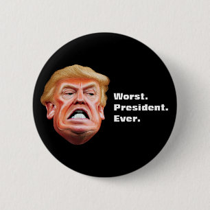 Macaron Rond 5 Cm Anti Président Trump - Pire Président de tous les 