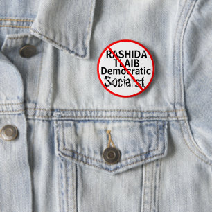 Macaron Rond 5 Cm Anti-Rashida Tlaib socialiste démocratique