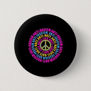 Macaron Rond 5 Cm Anti-Républicain Peace Love Vote Blue Kamala Harri