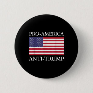 Macaron Rond 5 Cm Anti-Trump anti-américain - Le drapeau américain r