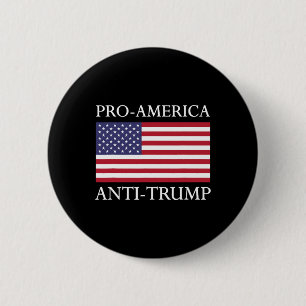 Macaron Rond 5 Cm Anti-Trump anti-américain - Le drapeau américain r