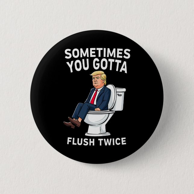 Macaron Rond 5 Cm Anti Trump Drôle Parfois On Doit Se Retirer Deux F (Devant)