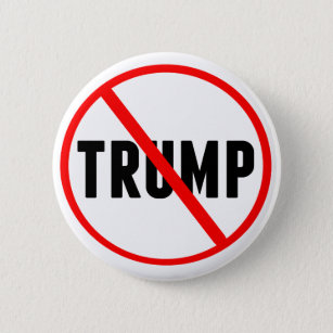 Macaron Rond 5 Cm Anti Trump Simple Red Circle X Politique