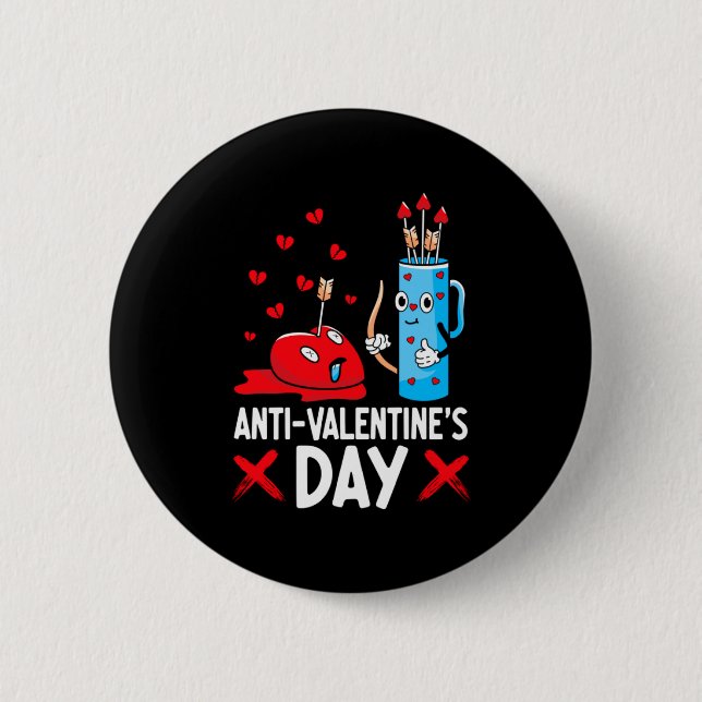 Macaron Rond 5 Cm Anti Valentines Day Valentines Day Arrows Single  (Devant)