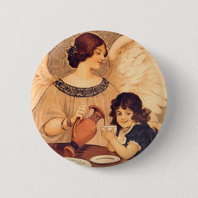Macaron Rond 5 Cm Antique française au chocolat (Devant)