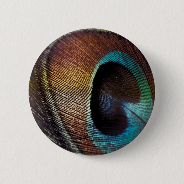 Macaron Rond 5 Cm Antique Hues Peacock Feather Eye (Devant)