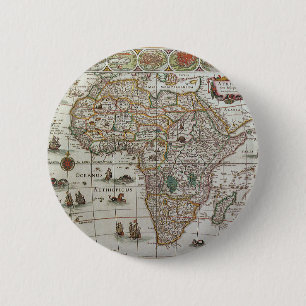 Macaron Rond 5 Cm Antique Old World Map of Africa, c. 1635