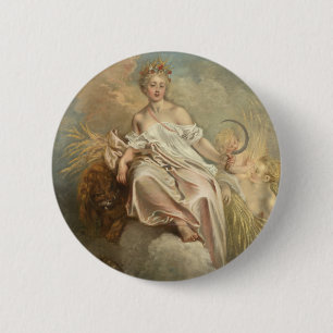 Macaron Rond 5 Cm Antoine Watteau Ceres (Summer) c1717-1718