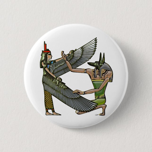 Macaron Rond 5 Cm Anubis & Nut (Devant)