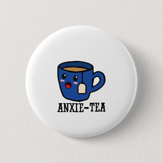 Macaron Rond 5 Cm Anxie-Thé, Jeu d'anxiété en santé mentale