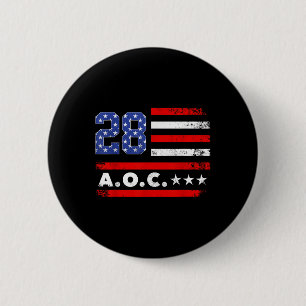 Macaron Rond 5 Cm Aoc 2028 A.o.c. 2028 Pour Président American Flag