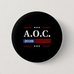 Macaron Rond 5 Cm Aoc 2028 A.o.c. 2028 Pour Président American Flag