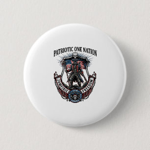 Macaron Rond 5 Cm Apocalypse de Zombies Guerrier Patriotique Fou Rou