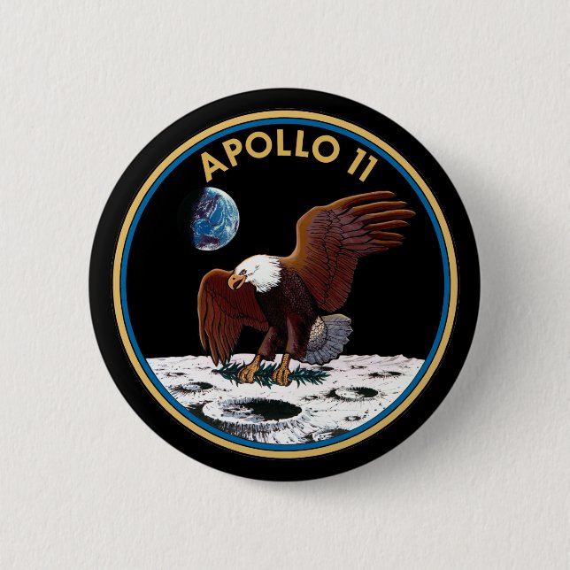 Macaron Rond 5 Cm Apollo 11 (Devant)