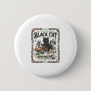 Macaron Rond 5 Cm Apothicaire Chat Noir Chat Sorcière Mystique Apoth
