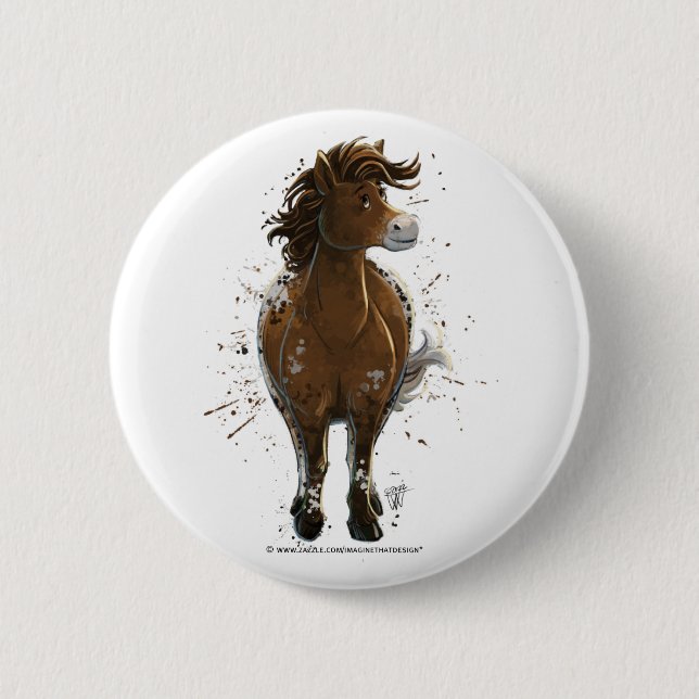Macaron Rond 5 Cm Appaloosa Pony (Devant)
